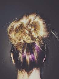 Blonde W Purple Under Highlights Peekaboo Hair Lilac Hair Hair Streaks
