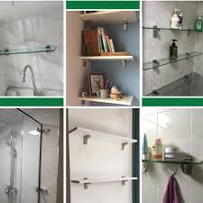 The delta glass shelf is the perfect addition to your bathroom. Glass Shelf Bracket Glass Clamp For 3 33mm Wood Or Glass Shelves Solid Metal Adjustable Wall Mount 2 Pack Brushed Nickel Bathroom Shelves Aliexpress