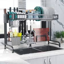 Negara atau wilayah yang memasok paling banyak. Kitchen Rack Black Stainless Steel Sink Hanging Dish Rack Dishware Storage Rack Floor Drain Rack Gdeilipo Home Cupboard Racks Holders Aliexpress