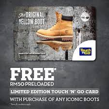 Your transaction is completed with a simple touch on the payment terminal, providing you with ultimate. 7 Nov 2016 Onward Timberland Preloaded Limited Edition Touch N Go Card Promotion Yellow Boots Timberland Limited Editions