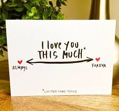 Funny Vanlentine S Day Card I Love You This Much Card Hand Lettered Valentines Anniversary Cards For Boyfriend Anniversary Cards For Wife Cards For Boyfriend