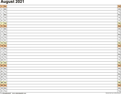 12 month calendar 2021 one page are available here for download. August 2021 Calendar Templates For Word Excel And Pdf
