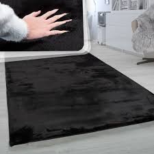 Vintage teppiche in schwarz haben das besondere etwas. Hochflor Teppich Wohnzimmer Super Softes Kaninchenfell Imitat Kunstfell Schwarz Kaufen Bei Diva Teppich Center