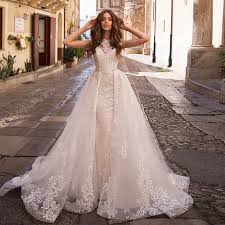 Boho pizzo nozze abito romantico spiaggia faery matrimonio abito boho matrimonio abito hippy abito da sposa di ecofriendlycouture abito splendido e molto femminile! Appliques Del Merletto Della Sirena Abiti Da Sposa Con Perline Di Cristallo Treno Rimovibile 2020 Cina Negozio On Line Vestido De Noiva Sereia Abiti Da Sposa Aliexpress