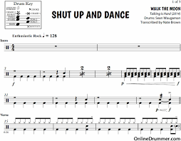 Shut Up And Dance Walk The Moon Drum Sheet Music Drum