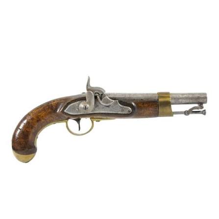 An antique 14-bore Austrian naval percussion pistol, dated 1857, of regulation type and barrel, date