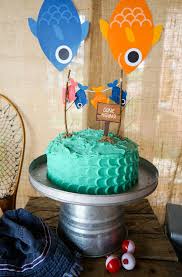 Boys Fishing Party Ideas Printable Party Decorations Fishing Birthday Party Fish Cake Birthday Gone Fishing Cake