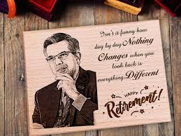 Gifts.com has good retirement gifts for the special man in your life. Personalized Engraved Retirement Gift For Dad 8 6 Inches Wood Incredible Gifts