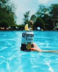 Corona Extra Beer Can On Swimming Pool Beer Photos Beer Beach Beer