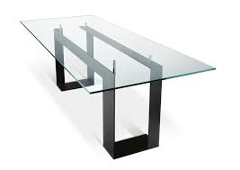 Miles 2007 The Glass Table Top Is Placed On 4 Supports That Lift The Top From The Lacquered Matt Black Or Whit Glass Dinning Table Glass Table Glass Top Table