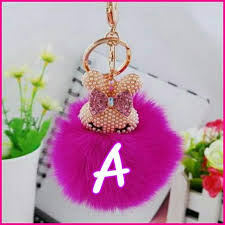 Beautiful A Pom Pom Keychain Fur Ball Rabbit Fur Pom Pom