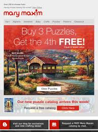 10% off sitewide when you subscribe. Mary Maxim Buy 3 Puzzles Get 4th Free Milled
