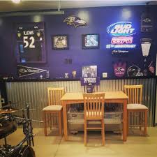 Baltimore Ravens Wall Complete In The Man Cave Cool Basement Ideas Man Cave Home Bar Small Game Rooms