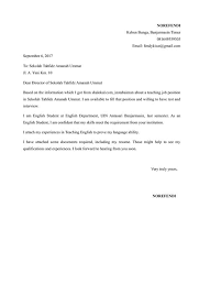 Surat lamaran kerja bahasa inggris akan lebih menunjukkan kemampuan bahasa inggrismu, apalagi kalau melamar di perusahaan multinasional. Download Contoh Surat Email Untuk Guru Dalam Bahasa Inggris