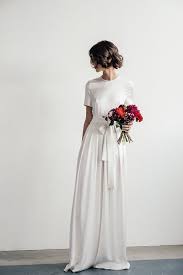 Simple Bridal Gowns Clean And White Hooray Mag Short Sleeve Wedding Dress Plain Wedding Dress Casual Wedding Dress