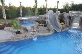 Rock Slide Hinterhof Pool Landschaftsbau Schwimmbad Designs Pool Wasserfall
