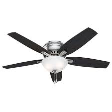 Find flush mount from a vast selection of ceiling fans. Hunter 53315 Brushed Nickel 52 Hugger Indoor Ceiling Fan 5 Reversible Blades And Led Light Kit Included Faucetdirect Com