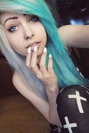 Blue Blonde Half And Half Hair Emo Scene Hair