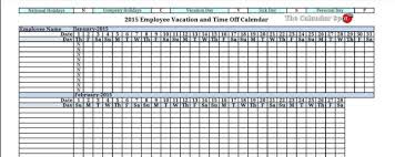 Employee Leave Tracker Template Vacation Calendar Excel Calendar Calendar Template