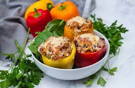 Vegetarian Stuffed Peppers Oh My Veggies Recipe Stuffed Peppers Peppers Recipes Stuffed Green Peppers