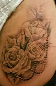 Swing by and get you a set for your car, laptop and fridge! My Newest Tattoo Roses With Pearls Lace Tattoo Pearl Tattoo Tattoos