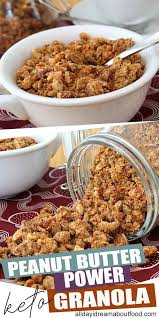 Best peanut butter for keto diet. Who Says You Can T Have Granola On A Low Carb Diet This Grain Free Peanut Butter Power Granola Is Keto Diet Recipes Peanut Butter Granola Best Keto Breakfast