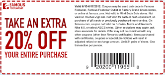20 Off Purchase At Famous Footwear Coupon Famous Footwear Free Printable Coupons Print Coupons