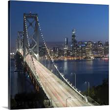 Greatbigcanvas Bay Bridge And Downtown San Francisco At Dusk By Circle Capture Canvas Wall Art Multi Color Wall Art Prints Poster Prints Circle Canvas