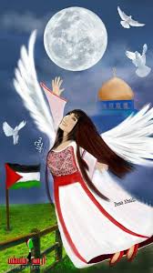 فلسطينيه بدها القمر والقمر بالوطن والوطن بعيد مفتاح حريته غالي وما بطاله اي ايد كلمات palestine art portrait disney characters