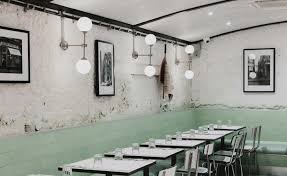 Lina Stores Restaurant London Uk Art Deco Aesthetics Flow Through The Ground Floor 12 Seater Bar With Its Sleek Aluminium And Formica Countertop Padded Gr