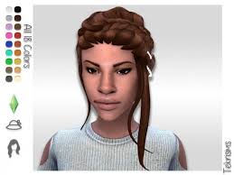 The Sims Resource: Nadia Bun Hair by TekriSims