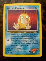Psyduck is constantly beset by headaches. Misty S Psyduck 90 132 1990 S Pokemon Card Mint Condition Ebay