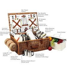 Maybe you would like to learn more about one of these? Picnic At Ascot Dorset English Style Willow Picnic Basket With Service For 4 Coffee Set And Blanket Santa Cruz Amazon In Home Kitchen