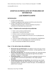 Dante Didatica Da Resolucao De Problemas De Matematica 1