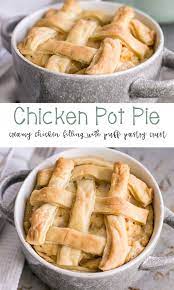 Rustic Homemade Chicken Pot Pie With Puff Pastry Crust Recipe Recipes Homemade Chicken Pot Pie Entree Recipes