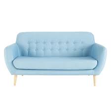 Canape Style Scandinave 2 3 Places Bleu Maisons Du Monde Canape Vintage Canape Retro Canapes Tendance