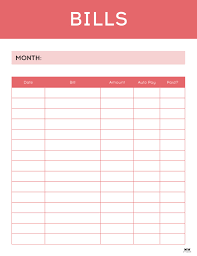 A bill payment checklist makes it easy to track your bill payment every month. Monthly Bill Organizers 18 Free Printables Printabulls