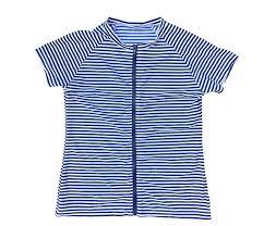 Women S Plus Size Short Sleeve Rash Guard Zip Swim Shirt Upf 50 Stunner Blue Stripe Cl127d66c1b Women S Plus Size Shorts Swim Shirts Plus Size Shorts