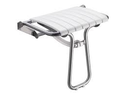 Many material & style options. White And Chrome Grey Foldaway Shower Seat Large Size
