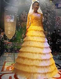 This Is A Wedding Dress Made Entirely Of Condoms And Was Specially Designed For Funny Dresses Worst Wedding Dress Weird Wedding Dress