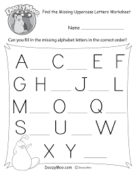 These worksheets focus on making the lowercase and capital letter e. Missing Letter Worksheets Free Printables Doozy Moo