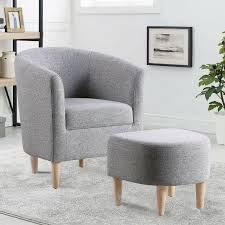 Browse other items in the accent chairs and ottomans sb collection from wayside furniture in the akron, cleveland, canton, medina, youngstown, ohio area. Modern Arm Chair Curved Back W Ottoman Accent Sofa Linen Fabric Upholstered Ebay