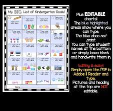 Kindergarten Goal Chart Freebie Keeping My Kiddo Busy