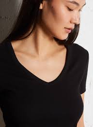 Basic cotton-mix t-shirt Noir Maison 123
