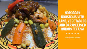 Maybe you would like to learn more about one of these? Moroccan Couscous With Lamb Vegetables And Caramelised Onions Tfaya How To Make Lamb Couscous Youtube