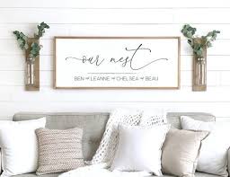Family Name Sign Our Nest Sign Personalized Family Sign Etsy Above Couch Decor Scripture Wall Decor Couch Decor