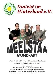 Darüber hinaus bietet es viele weitere nützliche funktionen. Meelstaa Konzert Am 9 April 2016 In Dautphe Dialektverein