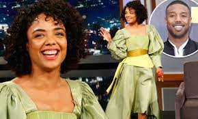 She is most famed for creed we all love tessa thompson for her charm and great acting skills, but she is also a singer, who provided. Tessa Thompson Reveals Michael B Jordan Was Caught Looking At Her Butt During Creed Chemistry Test Daily Mail Online