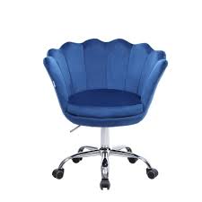Boyel Living Blue Velvet Swivel With 360 Castor Wheels Office Desk Chair Shell Accent Chair Height Adjustable Accent Chair Wf Hfsn 109b The Home Depot In 2020 Office Desk Chair Chair Height Desk Chair