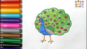 Printable coloring pages on peacocks are both educative and fun. How To Draw A Peacock Coloring Pages For Kids Youtube